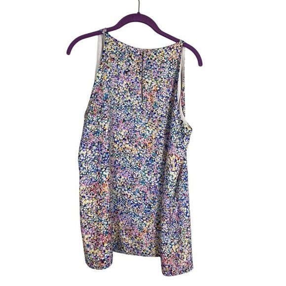 Adrienne Vittadini Top Women L Pink Tank Summer Office Feminine Retro 80s Artsy - Picture 5 of 10